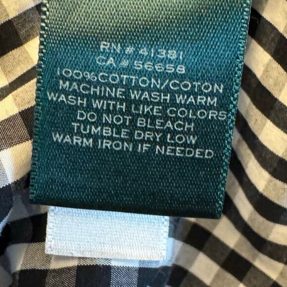 Lauren Ralph Lauren Black & White Gingham Ruffle Cold-Shoulder Blouse - Size L - Picture 10 of 10